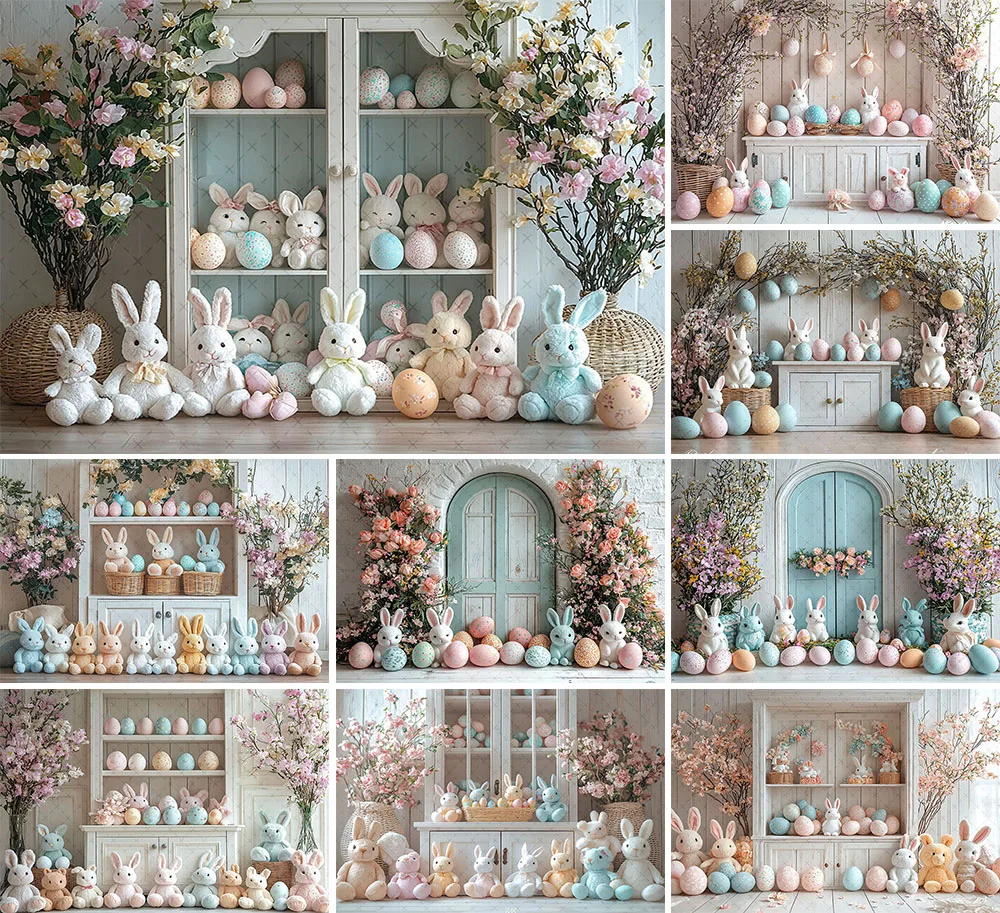 Mehofond Photography Background Spring Easter Flower Indoor Bunny Eggs Kids Birthday Party Portrait Decor Backdrop Photo Studio