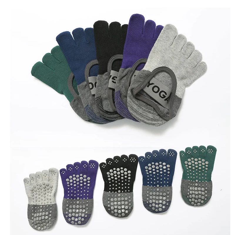 

5Pair of Women's Five Finger Socks Professional Anti Slip Cotton Absorbs Sweat Yoga Socks Pilates Fitness Socks