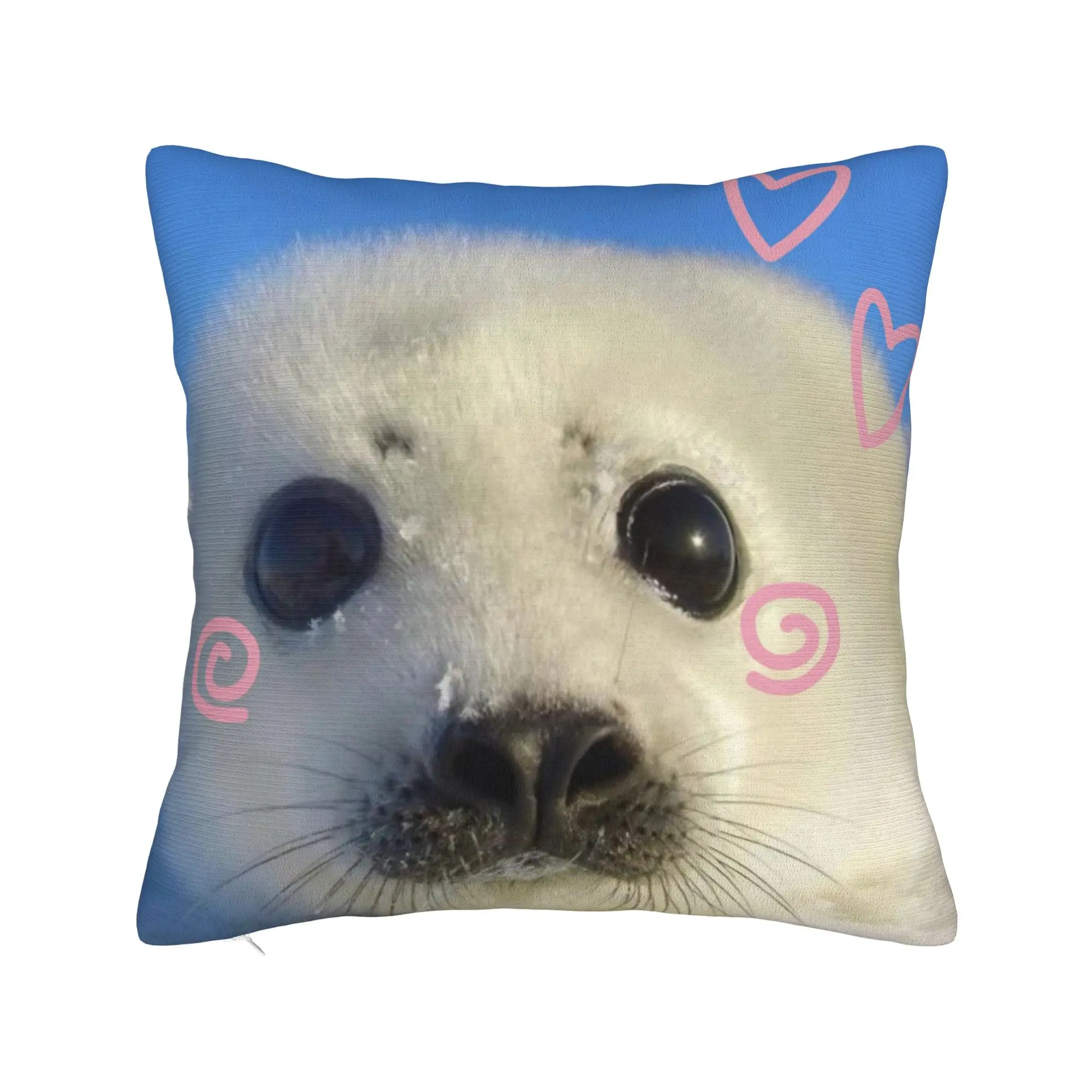 Seal Sea Cute Love Square Pillow Case  Cushion Covers Customized Zippered Decorative Pillowcase for Home 45*45cm