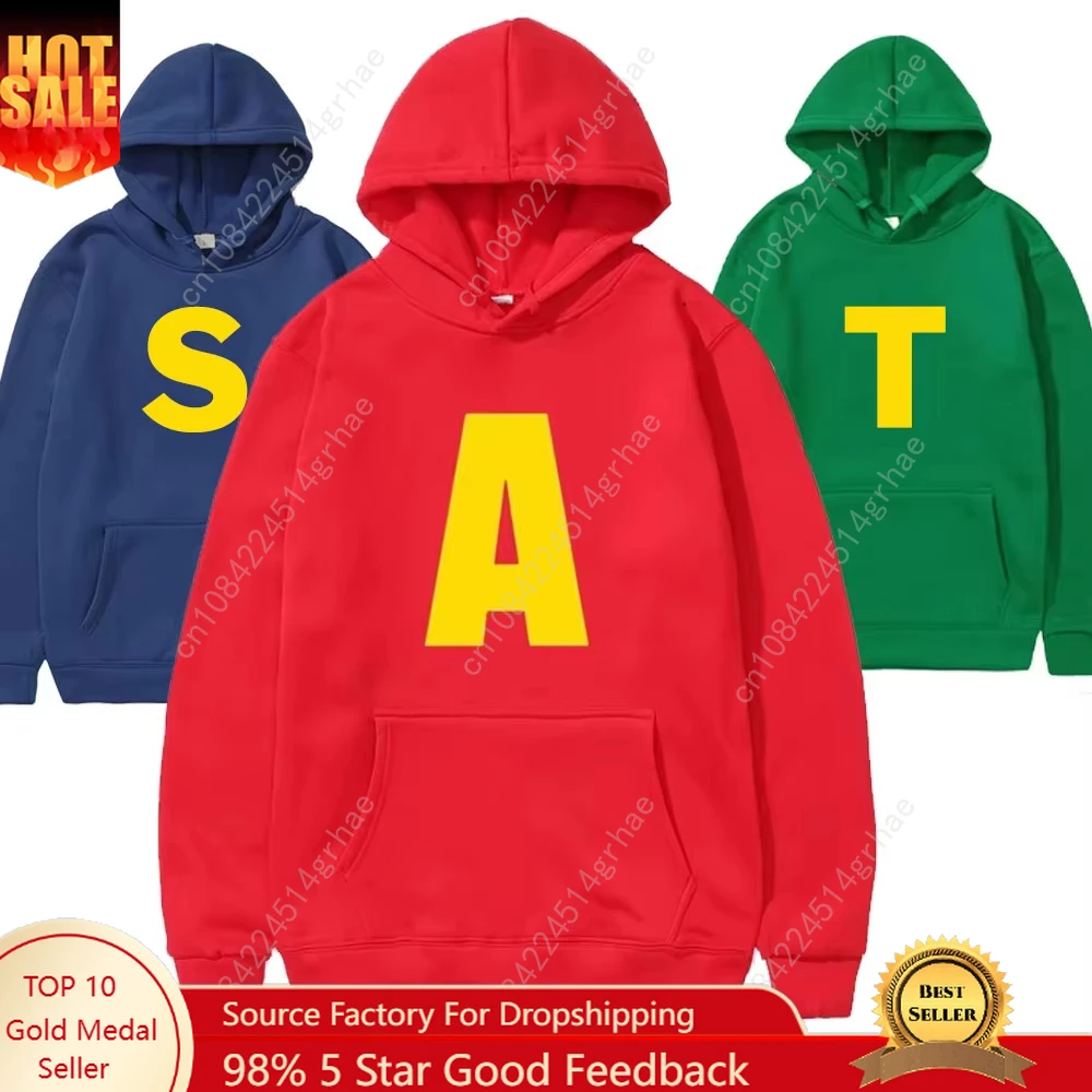 ألفين و السنجاب موضة للجنسين ملابس رياضية كاجوال الرجال هودي ألفين السنجاب هالوين زي الخريف بلوفر شتوي #1