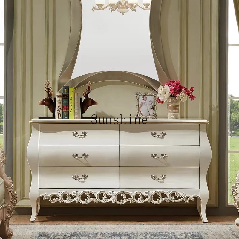 

European porch post-modern dining side decoration retro partition TV locker