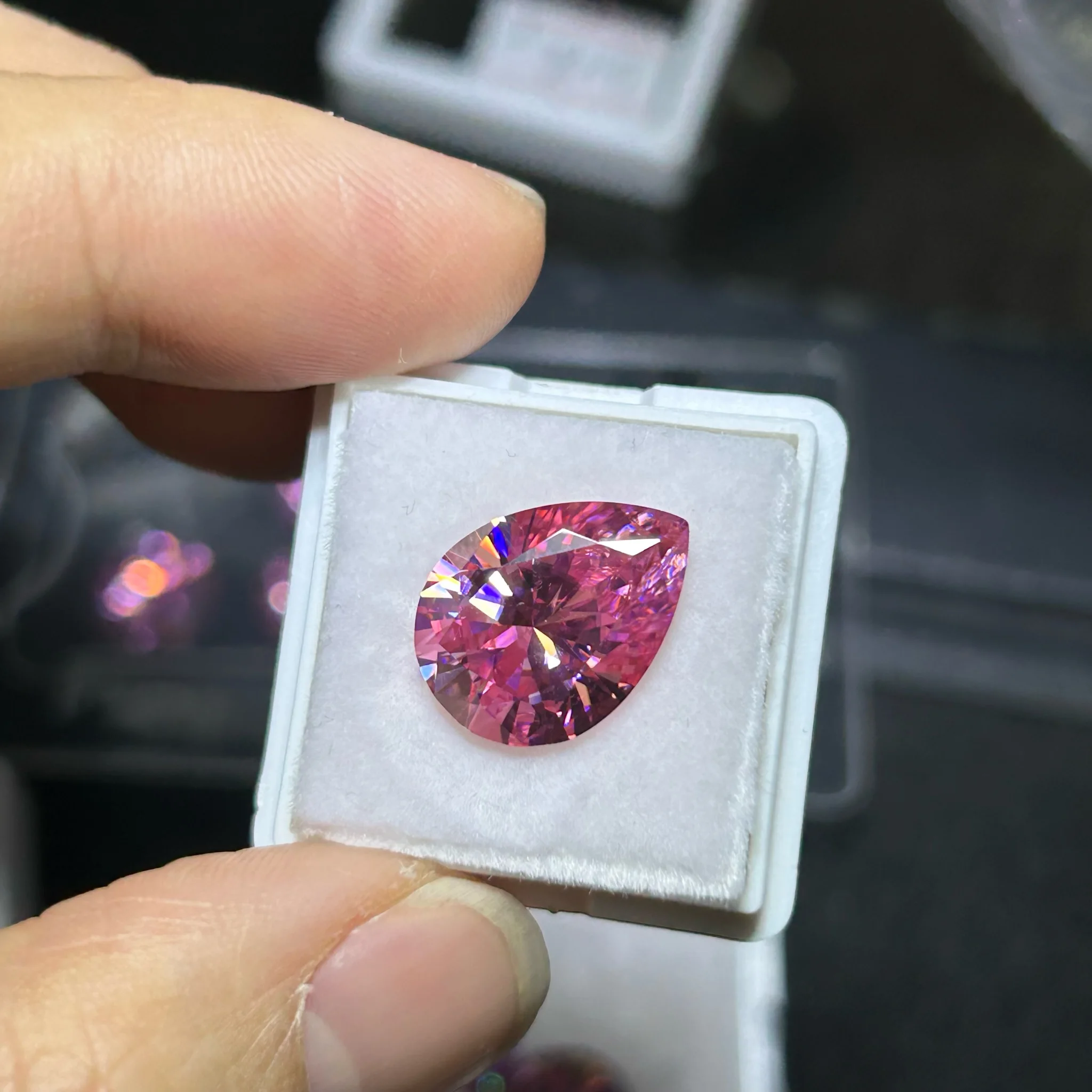 GAR Certified Pink Pear Cut Moissanite 0.8ct To 6cts 5x8mm 1 Carat Synthetic Stones