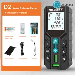 Mileseey D2 Rechargeable Laser Meter,Distance Rangefinder With Digital Angle, Porfessional Measure Trena For Indoor Work