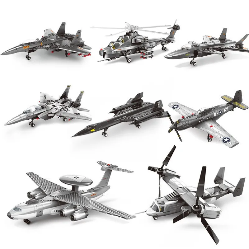 

Helicopter Plane Building Blocks Set Fighter Building Blocks Military Movie Bricks Classic Model Toys For Kids Xmas Gifts