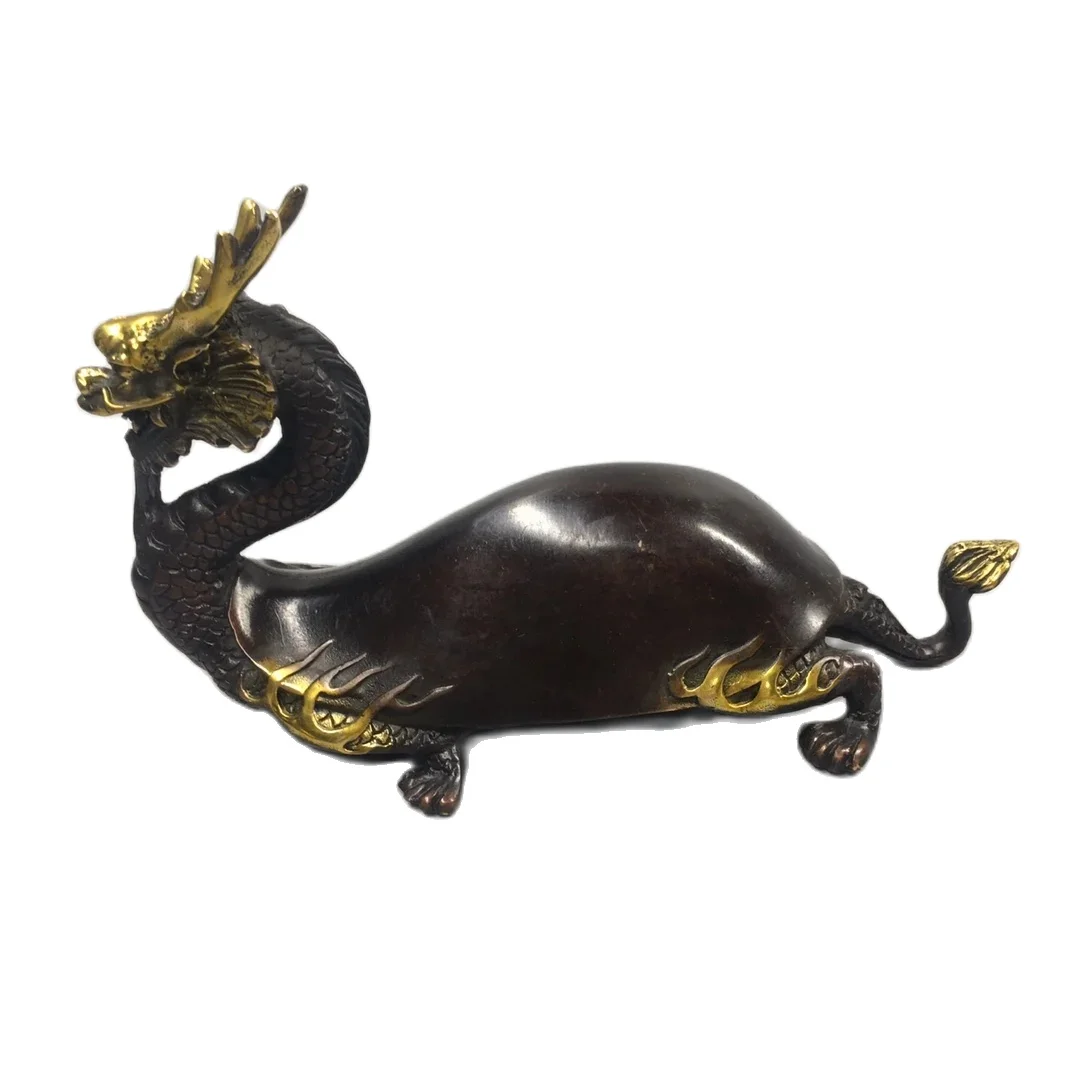 

Retro Longevity Turtle Purple Copper Gilded Home Decoration Ornament