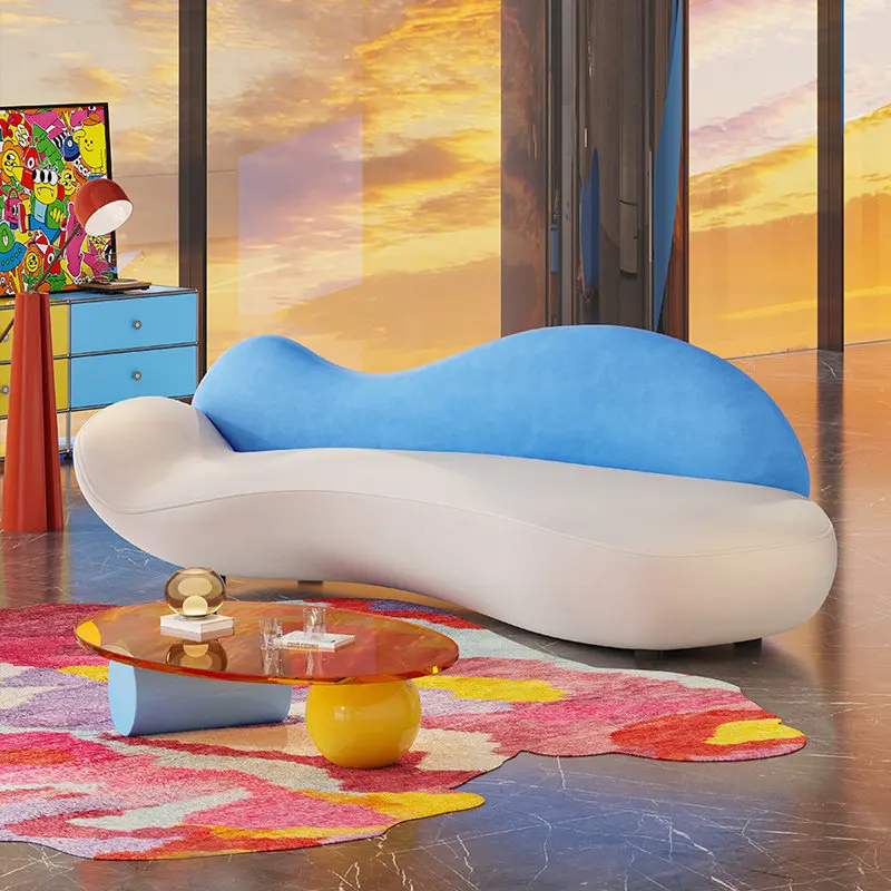 

advanced sense, curved rest, reception area, personalized creativity, special-shaped sofa, beauty salon studio