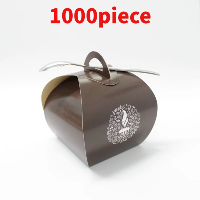 

10 00piece.Custom.Customized Printed Portable Dessert Bakery Box Cake Box With Handle