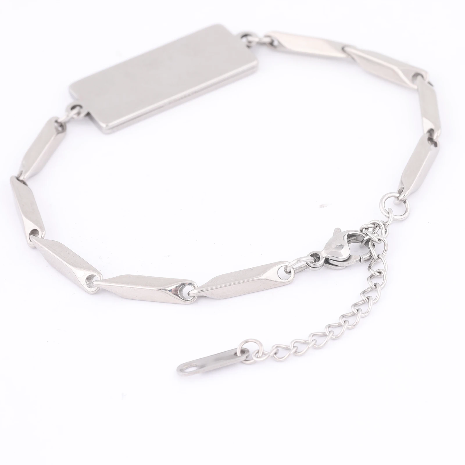 2pcs Stainless Steel Chain Bracelet Bezel Blanks Fit 10x25mm Rectangle Cabochon Bracelets Base Settings Diy Jewelry Findings image 2
