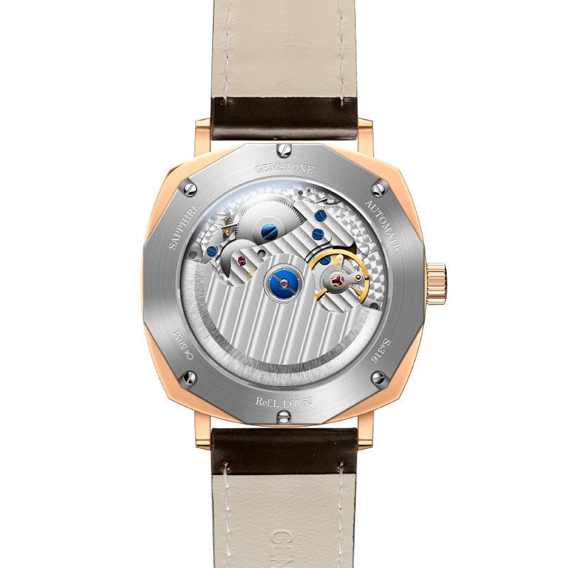 Lobinni New Luxury Brand Sapphire Crystal Men Square Automatic Mechanical Watches Luminous Date Window Waterproof 50m Wristwatch