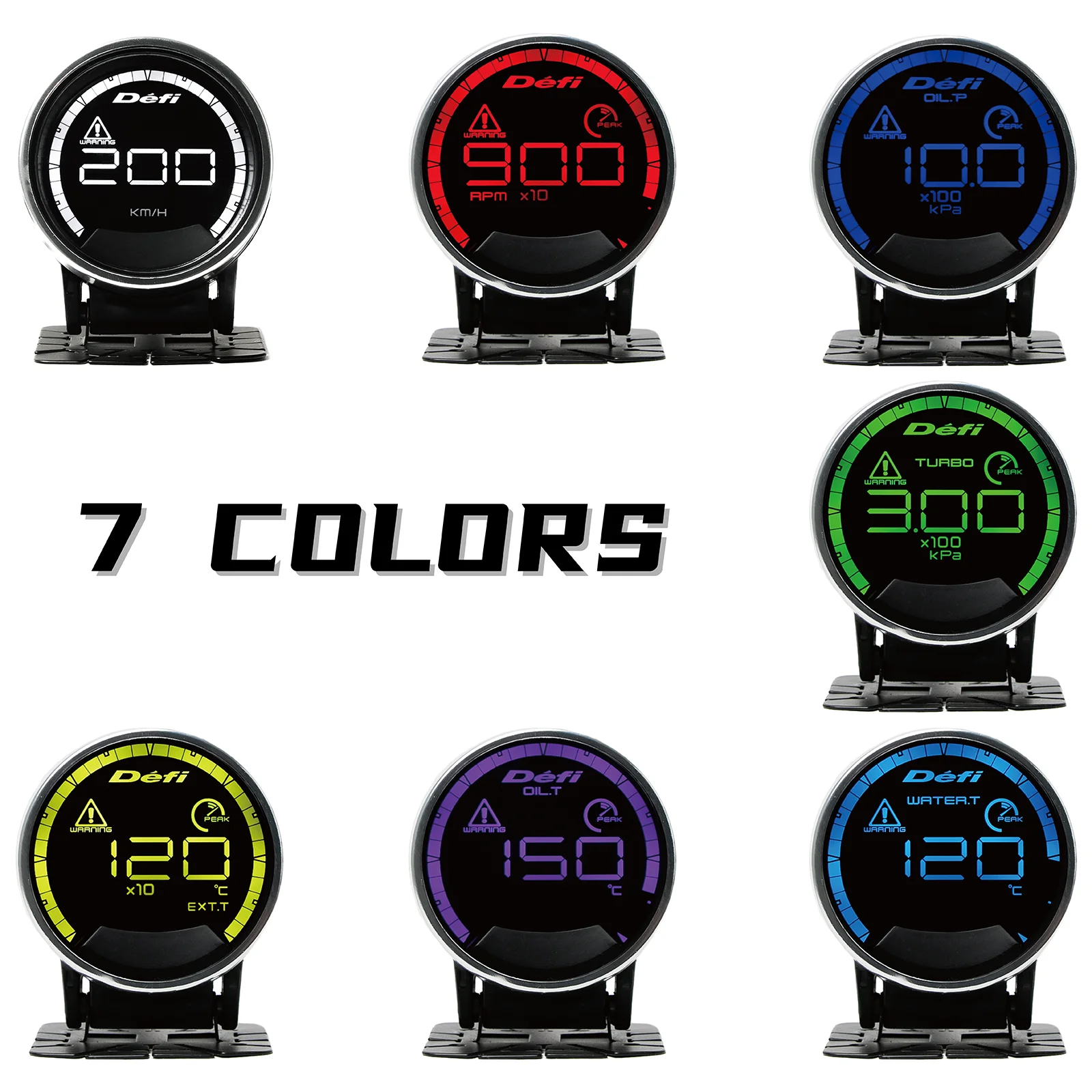 New Defi A2 Head Up Display HUD Universal Colorful Turbo RPM Oil&water Temp Oil Pressure Voltage Gauge No Controller Required