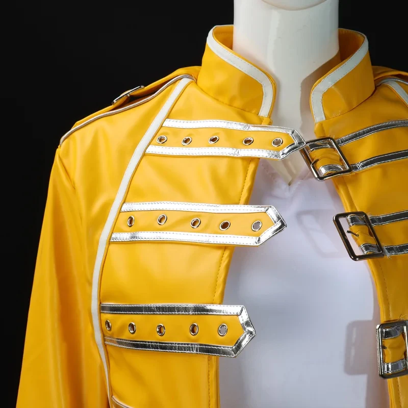 

Euro 7 cosplay DJ singer ballroom yellow jacket jacket Queen lead singer Freddie Mercury cosplay costume【【