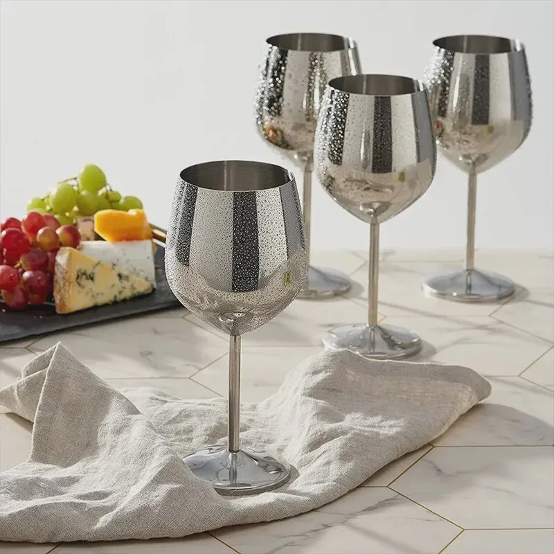 Fotografia 5: Copo de vinho de aço inoxidável copos de metal quebra