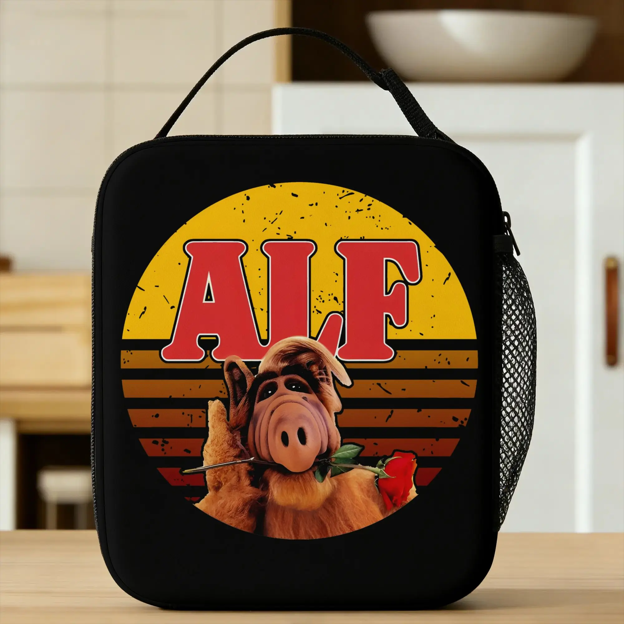 Bolsa de almoço ALF Alien Life Form, lancheira vintage, sacola portátil para piquenique, sacolas de comida para crianças, bolsa térmica com design gráfico Oxford