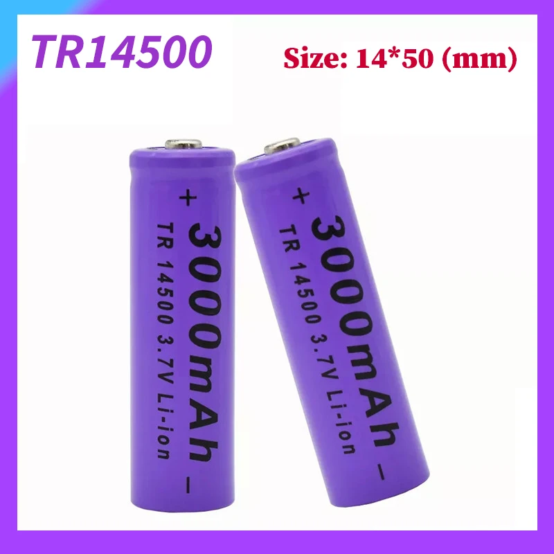 TR14500 3.7V 3000mAh Rechargeable Lithium  Backup Battery for Electric Toothbrush Razor Hair Clipper Medical Replacement Battery