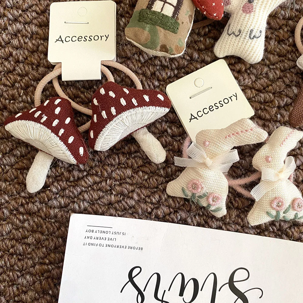 

Sweet Cute Little Girls Rubber Bands Hair Ropes Korean Children Autumn Winter Versatile Cute Cartoon Bunny Hairbands Accessories