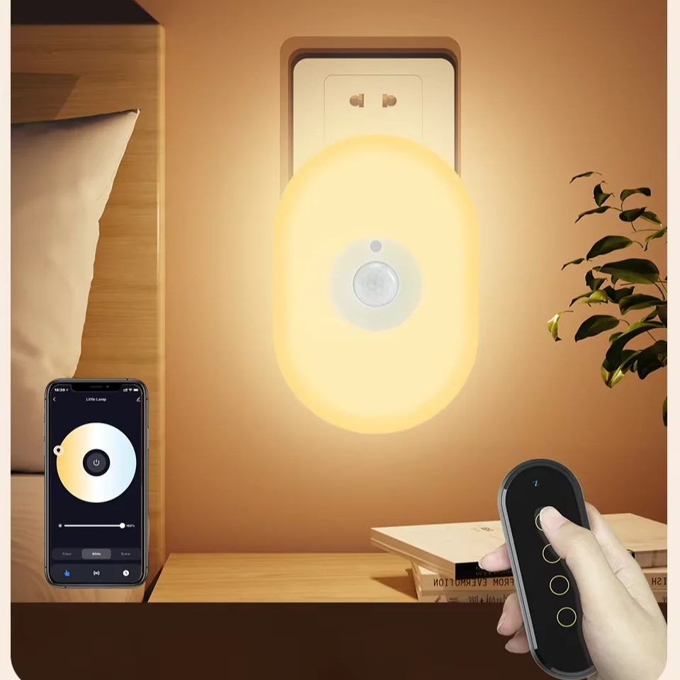 الذكية Led ضوء الليل واي فاي تويا PIR محس حركة الاتحاد الأوروبي الولايات المتحدة المملكة المتحدة التوصيل في الجدار مصباح دافئ الأبيض RGB غرفة App صوت ل أليكسا جوجل المنزل