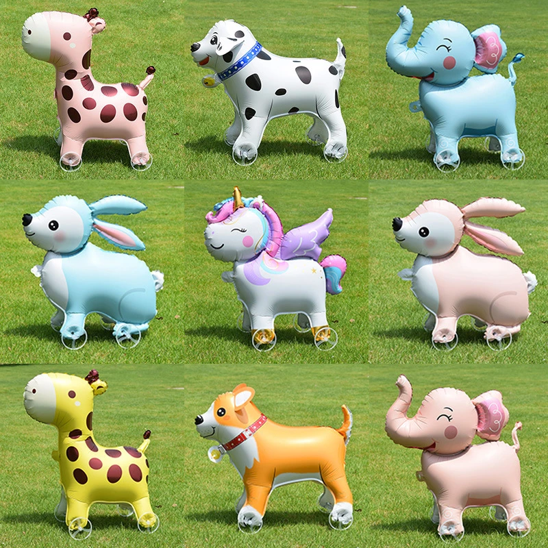 Balony foliowe 4D z ruchomym słoniem na dekoracje urodzinowe dla dzieci i baby shower