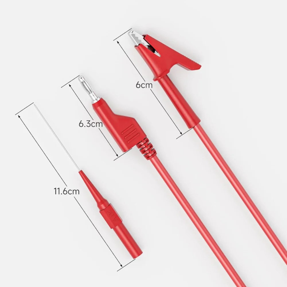 6 Piece Multimeter Test Leads Wires Probes With Clips For Electrical Circuit Testing Tools Black Red