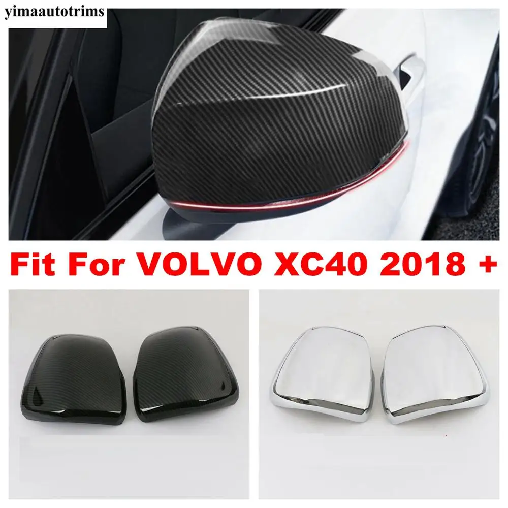 

Side Rearview Mirror Cap Shell Decoration Cover Trim For VOLVO XC40 2018 - 2024 ABS Carbon Fiber / Chrome Accessories Exterior