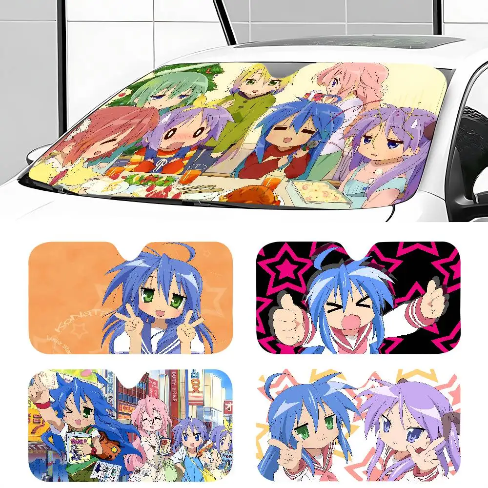 

Anime L-Lucky S-Star K-Kawaii L-Izumi Car Solar Protection Heated Windshield Sunshade Car Window Cover Sun Shade Auto Sun Visor