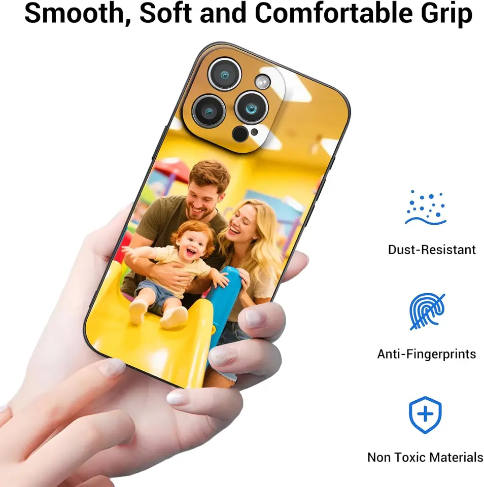 Funda personalizada mate para iPhone 17 16 15 14 13 12 11 Pro Max Mini SE XS XR 7 8 Plus, cubierta suave con foto personalizada DIY 5