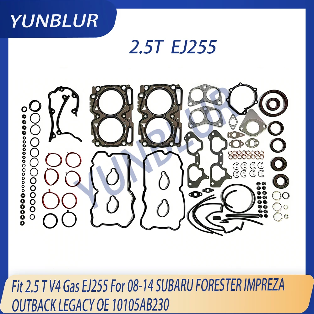 

Комплект прокладок головки блока цилиндров для двигателя 2.5 T V4 Gas EJ255, подходит для SUBARU FORESTER, IMPREZA, OUTBACK, LEGACY 2008-2014 гг., OE 10105AB230