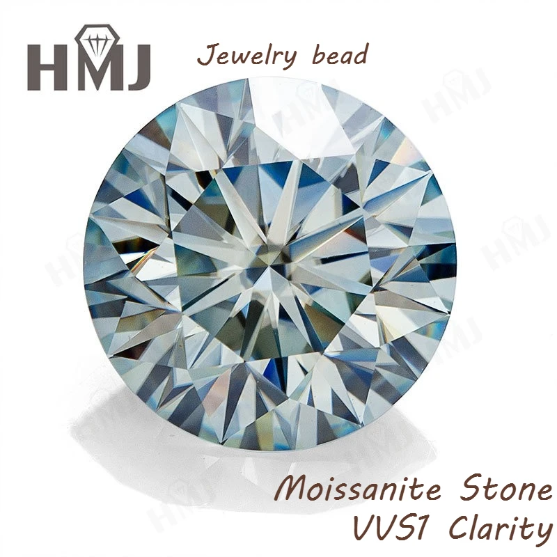 

Moissanite Stone Light Aqua Blue Color VVS1 Clarity with GRA Certificate Loose Gemstones Advanced Jewelry Rings Earrings Making