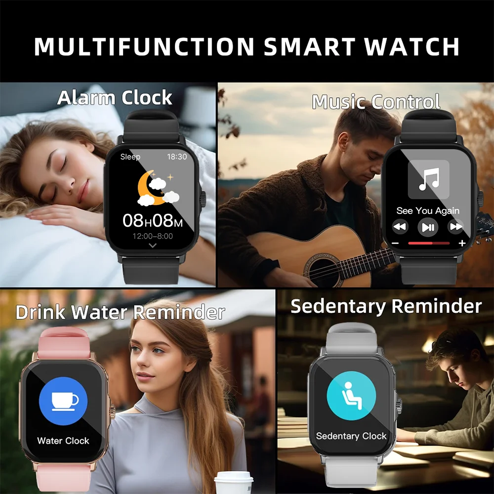 LAXASFIT Smartwatch Bluetooth Talk Custom Dial 100+ Спортивные Режимы Heart Rate Monitor Мода Smartwatch Мужчины Женщины Праздничный Подарок