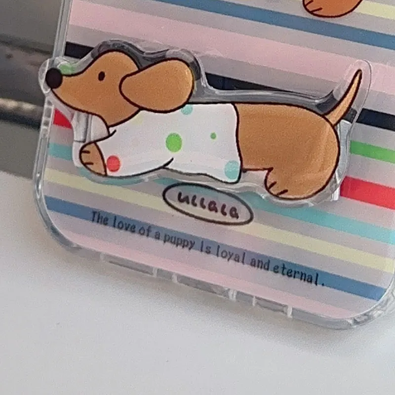 

Cartoon Cute Brown Puppy Colorful Dalmatian Stand Holder Mobile Phone Accessories Universal Back Case Cover Support Bracket Caqa