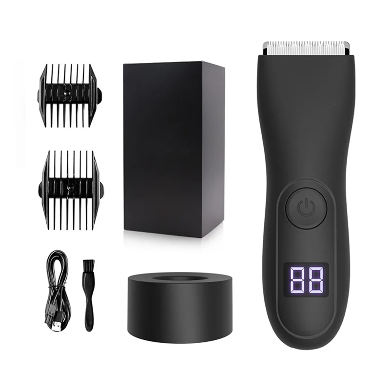 Maquinilla eléctrica para cortar el pelo y afeitadora para hombres, peluquero corporal, ingle y bola, cortadora de vello púbico, hoja de cerámica reemplazable