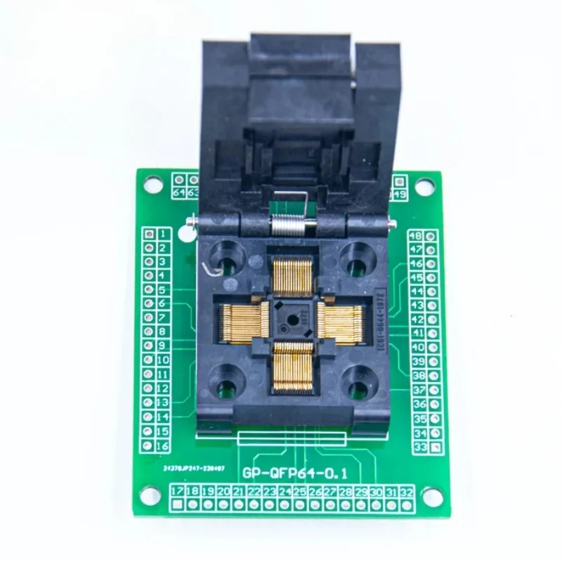 QFP64 دبوس تباعد 0.4 قاعدة اختبار الحرق IC51-0644-1972 حرق المقبس رقاقة جريئة 7X7