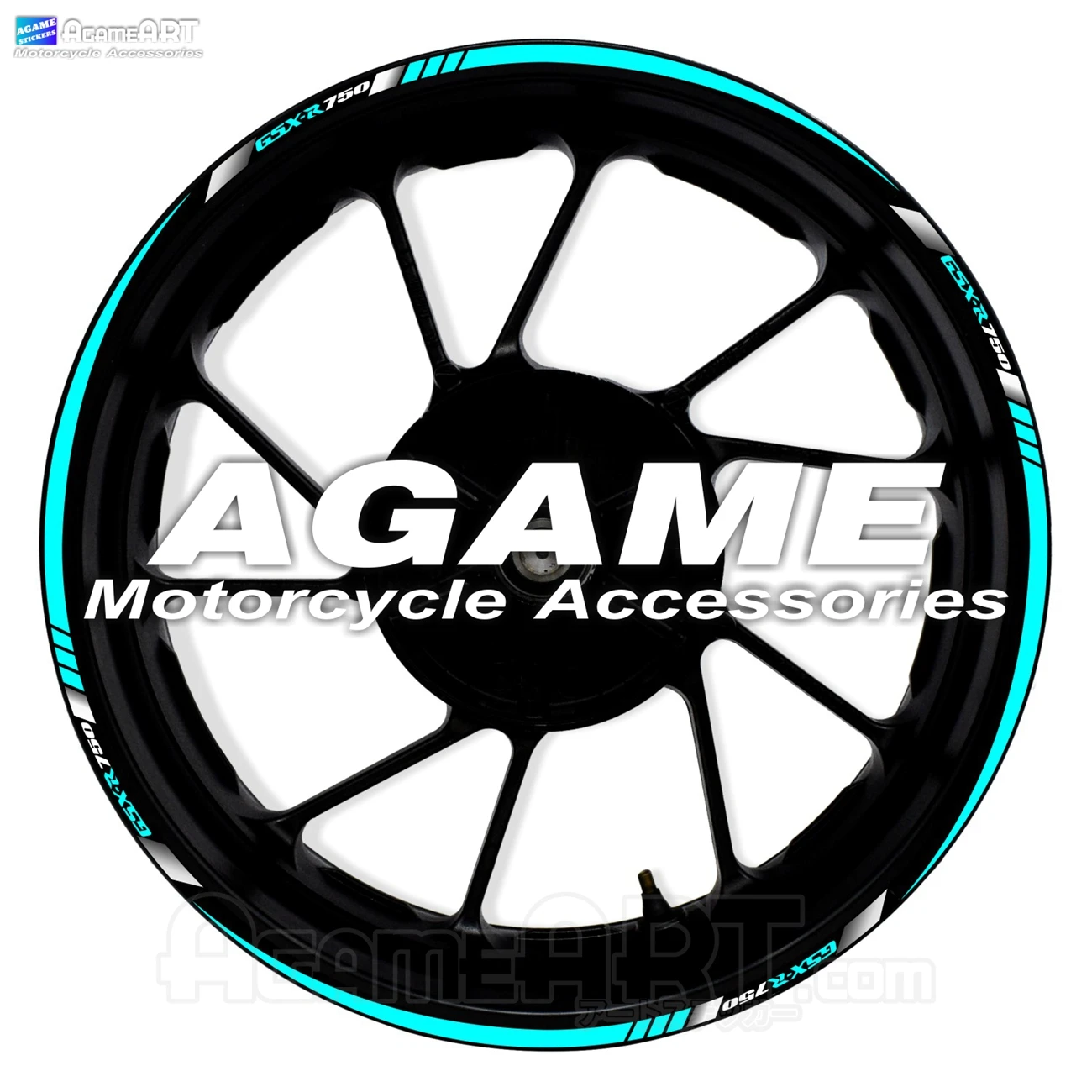 For GSX-R750 Motorcycle Wheel Stickers Reflective 17inch Stripe Rim Inside of Hub Waterproof Decals Accessories