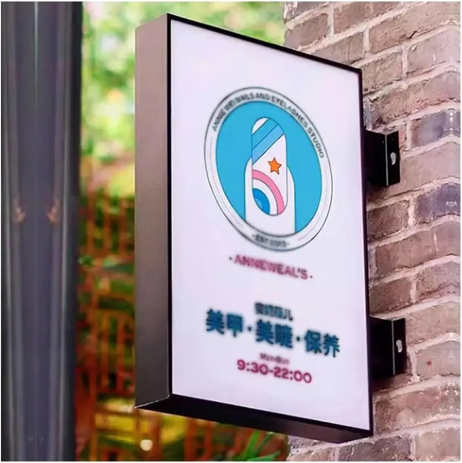 

Wall Mounted Aluminum Frame Light Box Advertising Display, Outdoor 3D Backlit Menu Board for Shop Bar Salon(70x120cm)