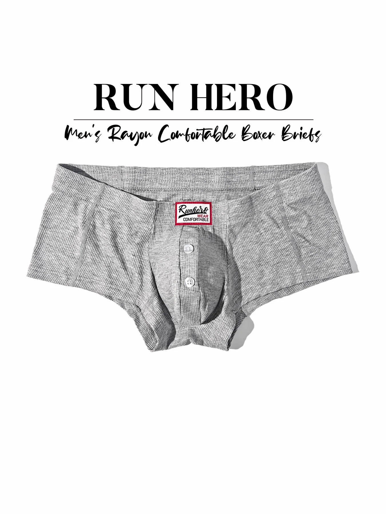 Herren Komfortable Slim Fit Flache Unterwäsche Synthetische Baumwolle Hohe Elastizität Knopf-Dekoration Einfarbige Unterwäsche – Detail 17