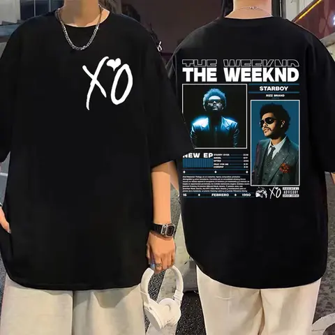 Casual Oversized T-Shirt Rapper The Weeknd Album Merch T-Shirt Men's Women's Hip Hop Vintage Short Sleeve T-Shirt Summer Fashion
