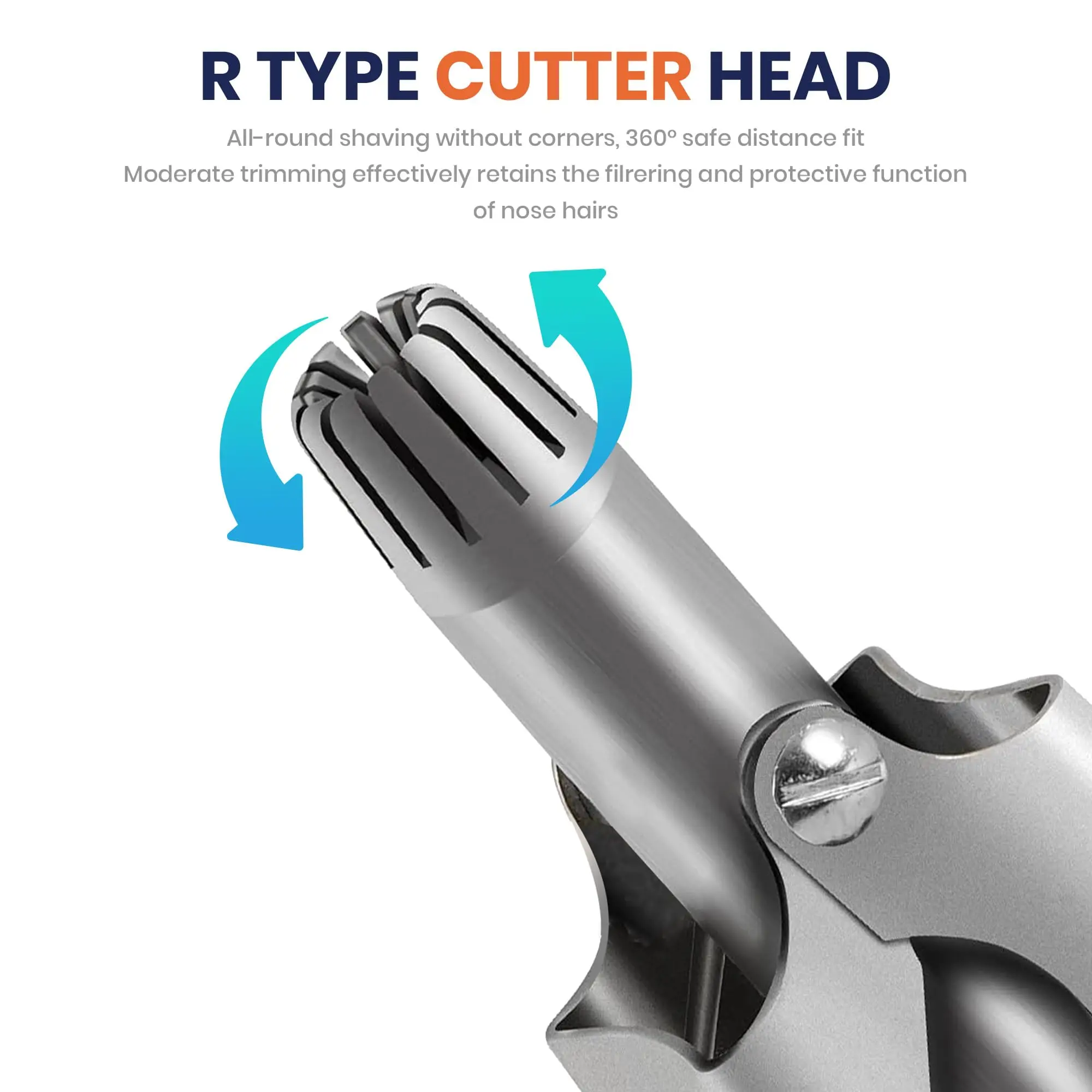 귀 및 코털 트리머 클리퍼 무통증 헤어 트리머 남녀 공용 수동 트리머 방수 손세척 간편 세... - 2