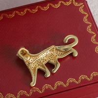 High-End C Leopard Brooch: Primal Beast Metal Artisanry! Must-Wear Suit Jewelry. Viral Bestseller Maverick Gift Set