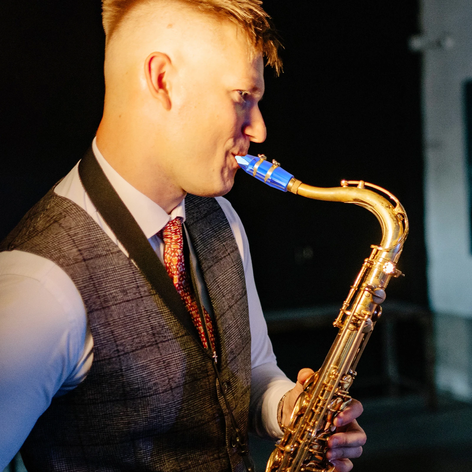 

Saxophone Mouthpiece Transparent Blue Large Portable Easy Install Alto Tenor Sax Accessories Musical Mouthpiece Beginners