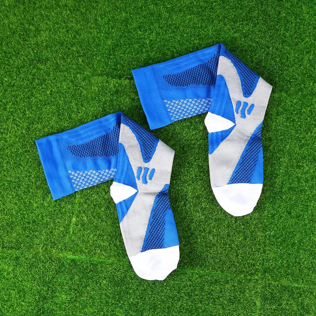 2Pairs جوارب ضغط الركبة عالية النايلون مطاطا الرياضة الجري الجوارب للرجال النساء تخفيف التعب تقليل التورم عدم الانزلاق