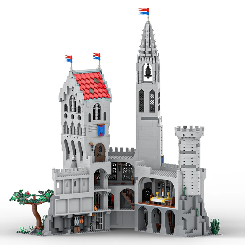 3999-teiliges Königsschloss Europäisches Mittelalterliches Bauset Architektur Modulares Baustein-Modellbausatz DIY-Spielzeug Erwachsenengeschenk