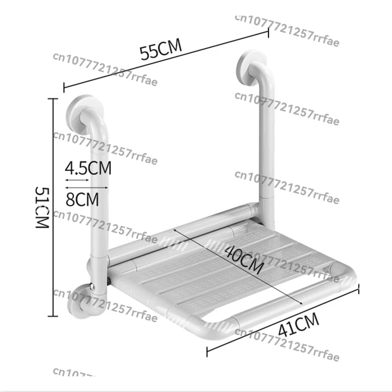 New folding stainless steel folding shower chair wall-mounted non-slip disabled bathroom shower