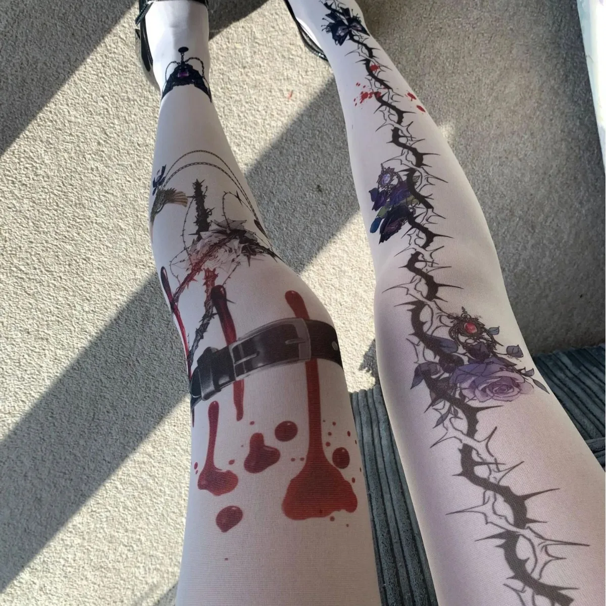 

A Pair Of Halloween Socks For Women Over The Knee Socks Blood Stained Bloody Socks Halloween Party Costume Socks