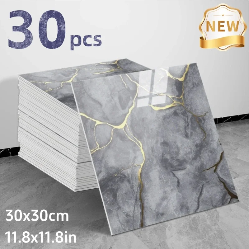 

Peel and Stick Backsplash Foam Imitation Tile Decal for Kitchen Bathroom Fireplace Laundry in Wall Stickers with Gold Studded