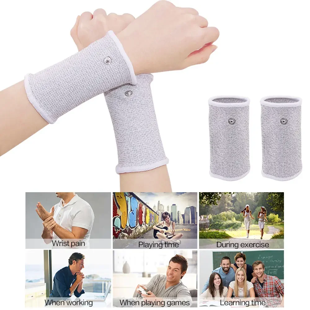 1 Pair Electrode Glove Conductive Wrist Electrode Massage Wristband for Tens Machine EMS Electrode Therapy Hand Massager Tool