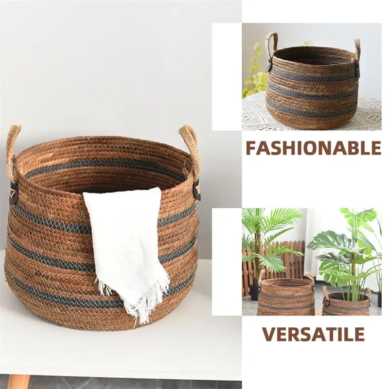 Woven Storage Basket Decorative Basket For Living Room Toys Blankets Basket Laundry Holder for Clothes Kids Toys Living Room