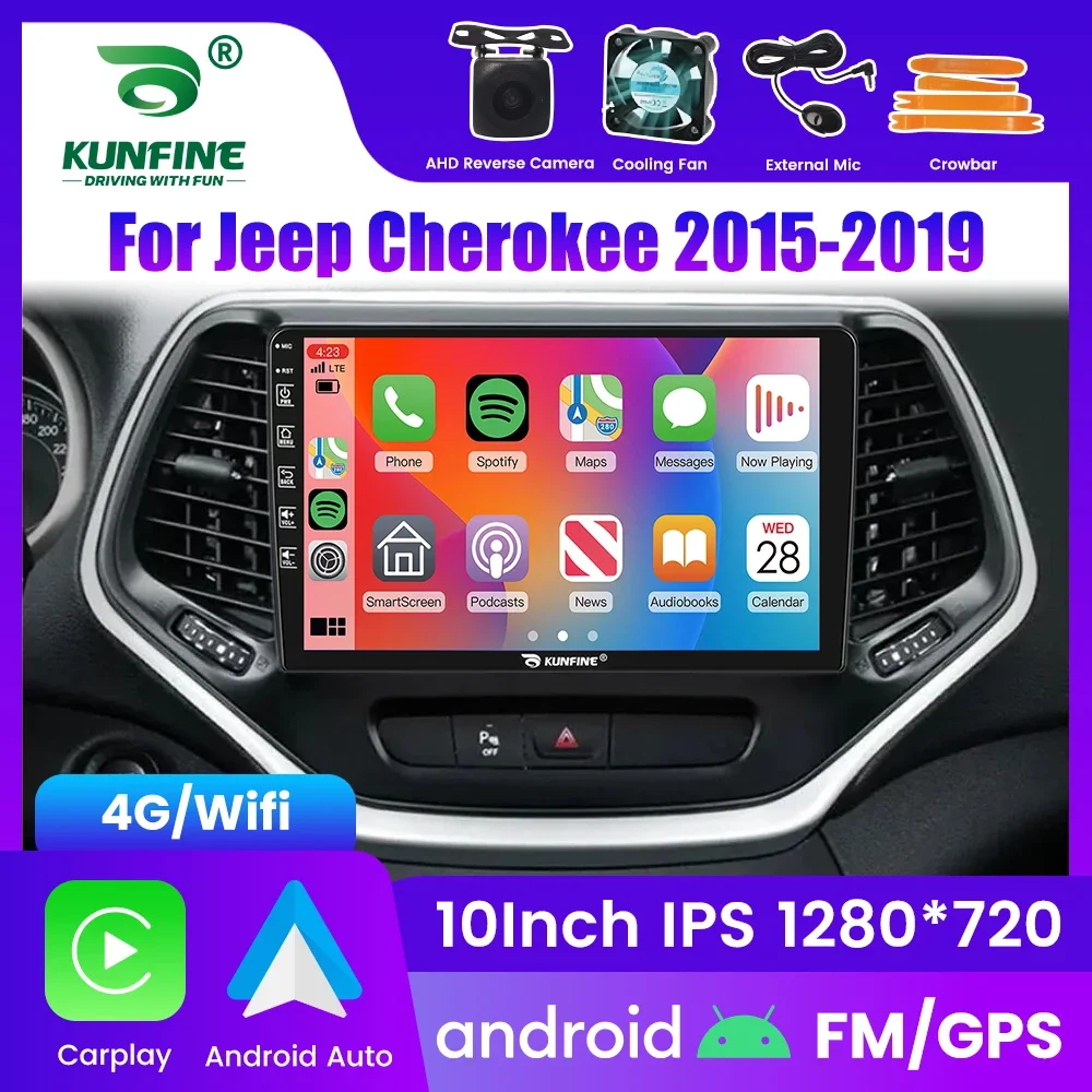 

2Din Android Car Radio For Jeep Cherokee 2015-2019 Multimedia Video Player GPS Navigation Stereo Audio Head Unit Carplay 4G