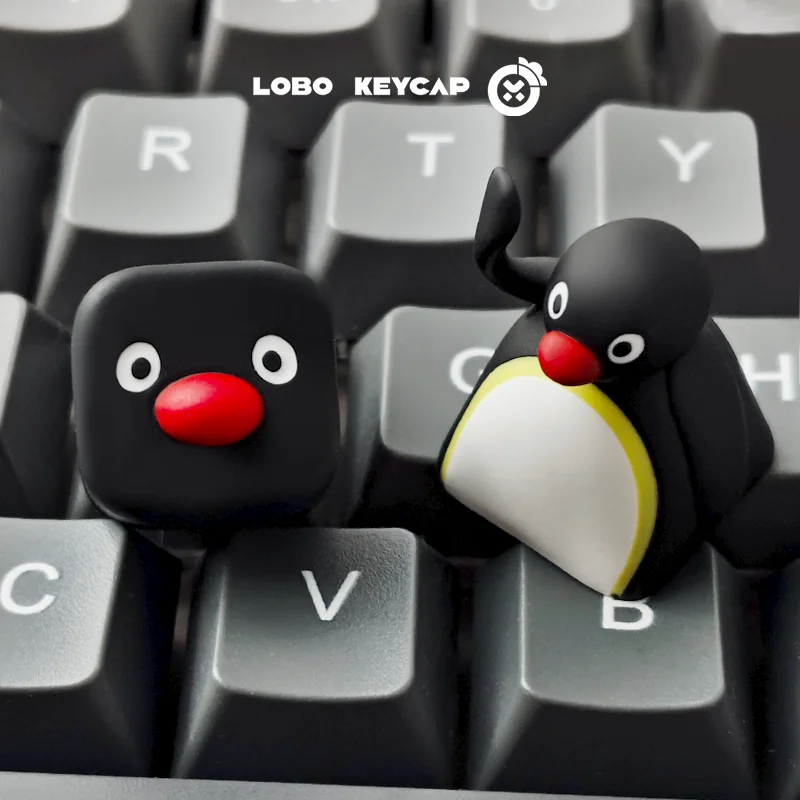 البطريق شخصية لوبو Keycap واحد Kawaii الراتنج الإبداعية الميكانيكية غطاء لوحة المفاتيح مخصص استبدال مرفق ESC OEM الهدايا #1