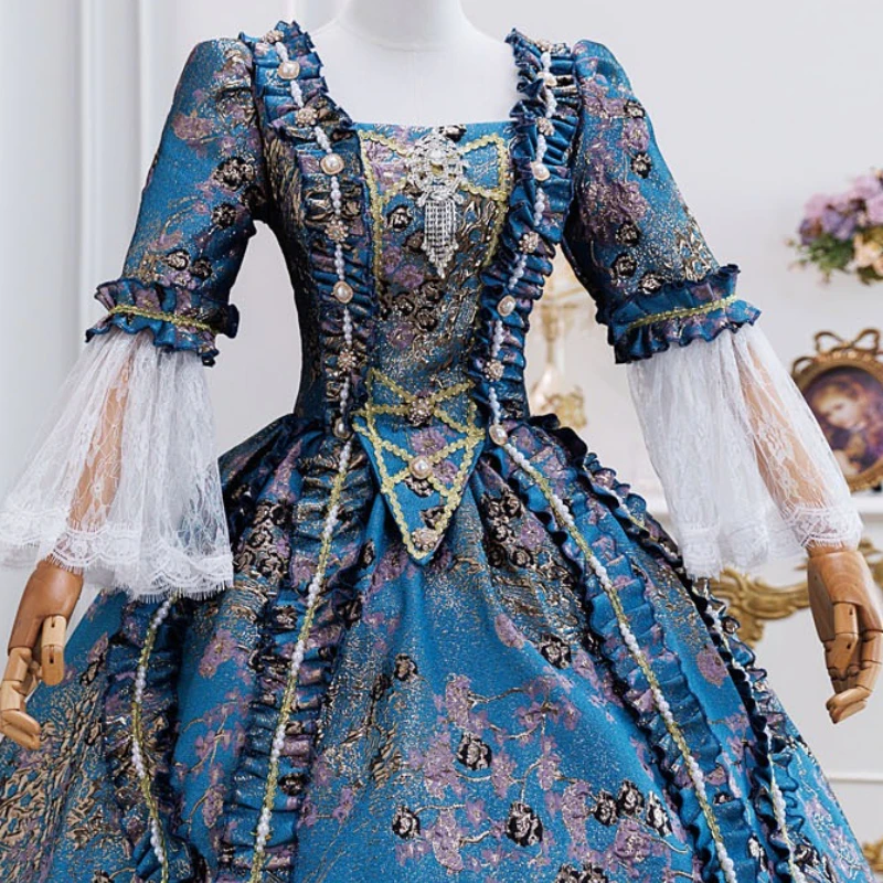 Barocco Francese Principessa Prestazioni Vestito Pittura A Olio Corte Galleggiante Parata Cosplay Dramma Camminata Spettacolo Sukienki Wieczorowe Luksusowe