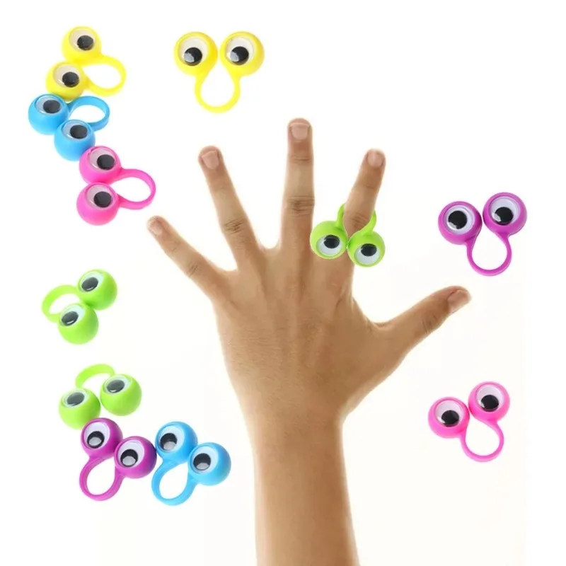 New 10 Pcs Eye Finger Puppets Rings Interactive Toys For Kids Cool stuff Plastic Eyeballs Funny Antistress Gadgets For Children