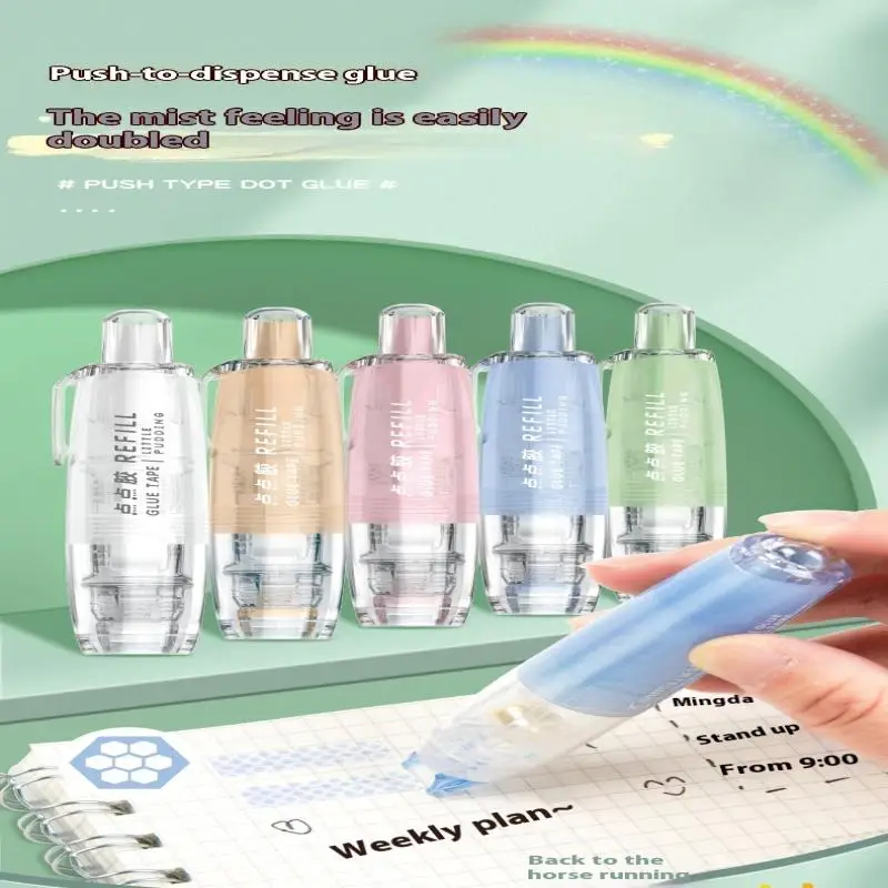 360 °   تدوير النقاط الغراء الأسطوانة مزدوجة الوجهين الشريط القلم 5 متر إعادة الملء لاصق لسكرابوكينغ Crafts بها بنفسك الحرف اللوازم المكتبية المدرسية